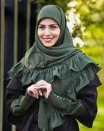 ست روسری چین سوزنی و ساق دست 4دکمه پرنسسی - Image 10