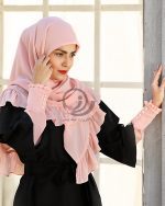 ست روسری چین سوزنی و ساق دست 4دکمه پرنسسی - Image 2