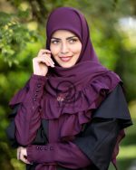 ست روسری چین سوزنی و ساق دست 4دکمه پرنسسی - Image 12