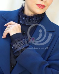 ست-یقه-ایستاده-و-ساق-دست-طرح-شاپرک-1 نمونه ای از حجاب شیک