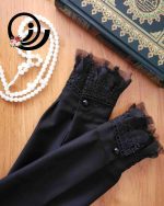 ساق دست پرنسسی تور و مرواریدی مشکی - Image 2