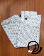 ست روسری نخی و ساق دست و هدبند مشکی خالخالی - Image 3