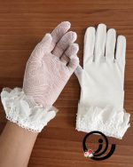 دستکش توری عروس پرنسسی سفید زنانه رازگالری - Image 2