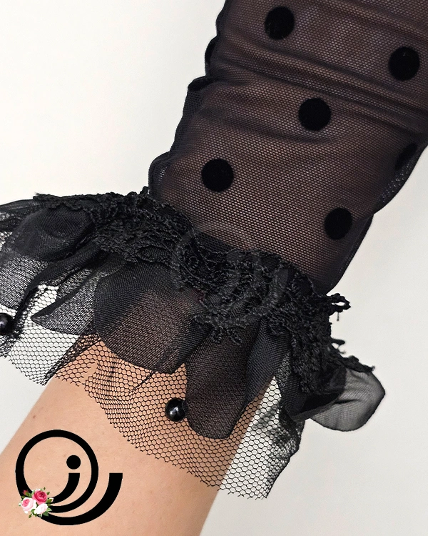 تزئینات دستکش توری خالدار