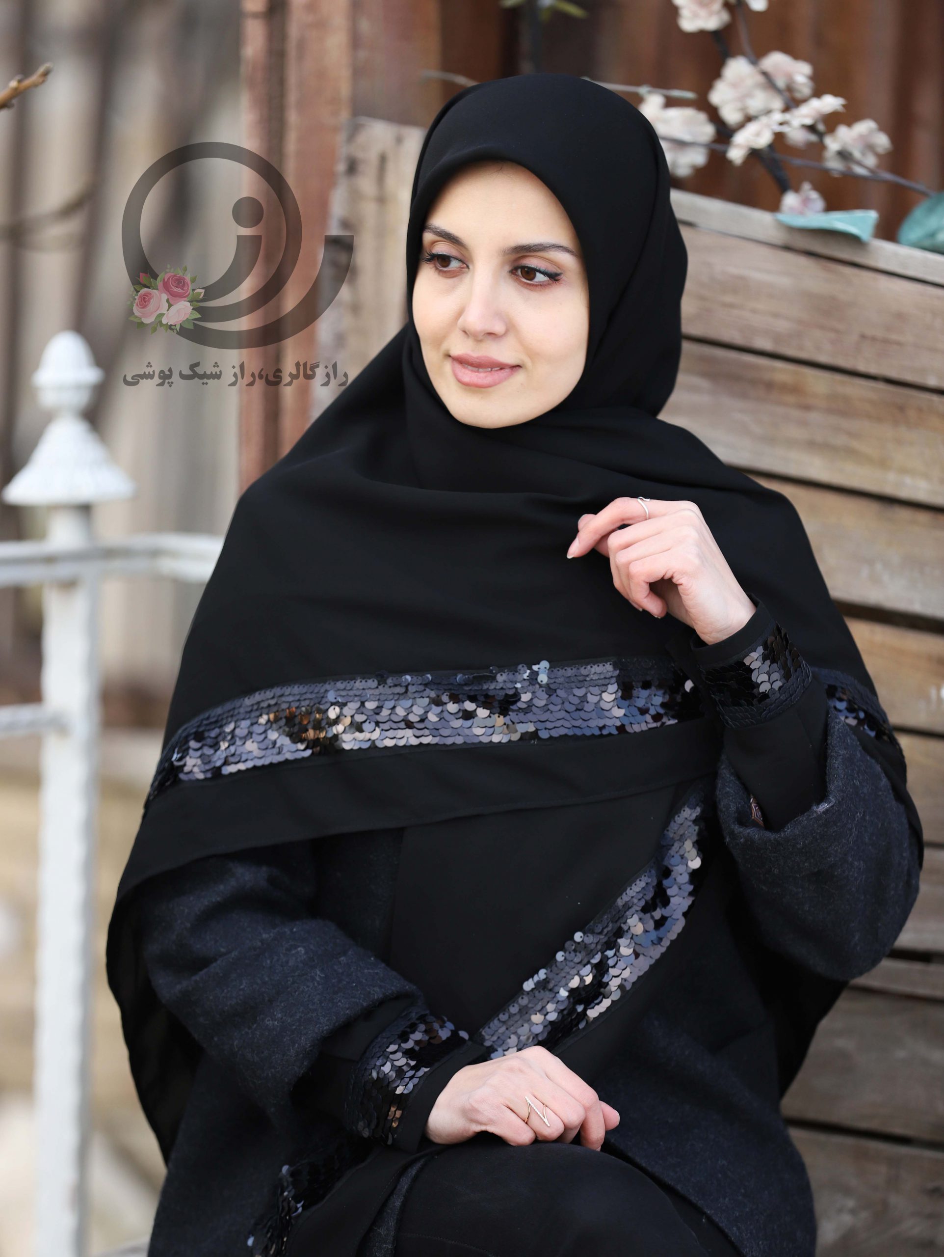 ست روسری و ساق دست پولکی - Image 3