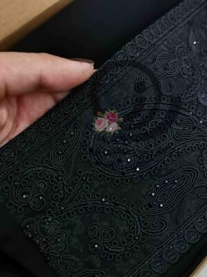 هدشال مشکی خامه دوزی نگینی