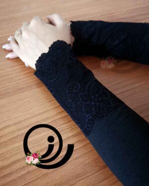 ساق دست نیم گیپور مشکی