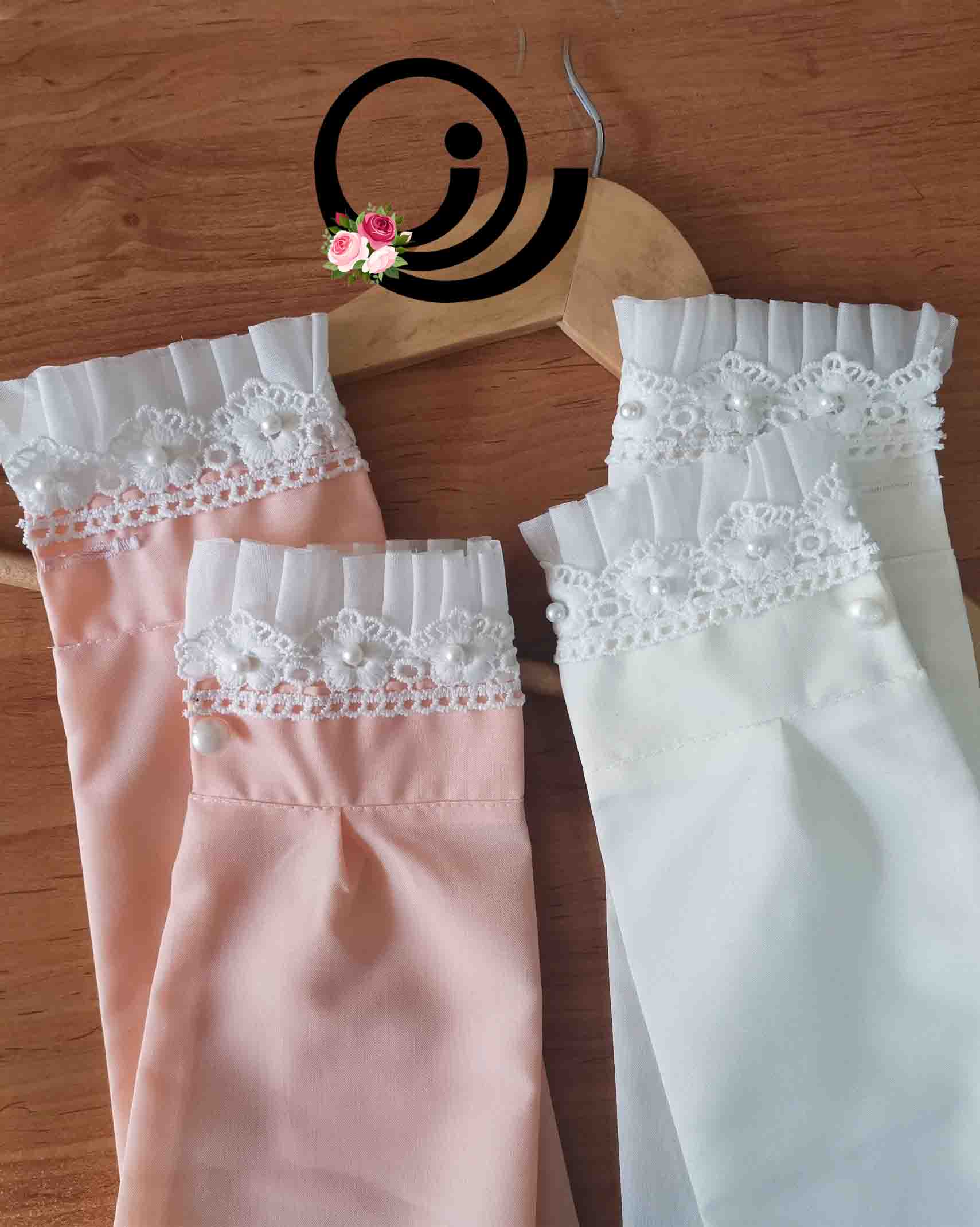 ساق دست عروس پرنسسی  تور و مرواریدی - Image 2