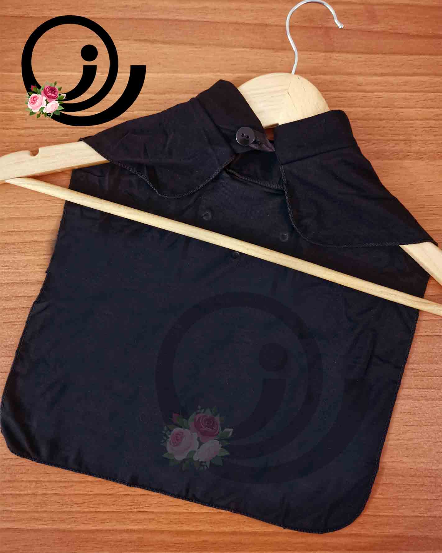 یقه حجاب نگینی ریون مشکی - Image 2