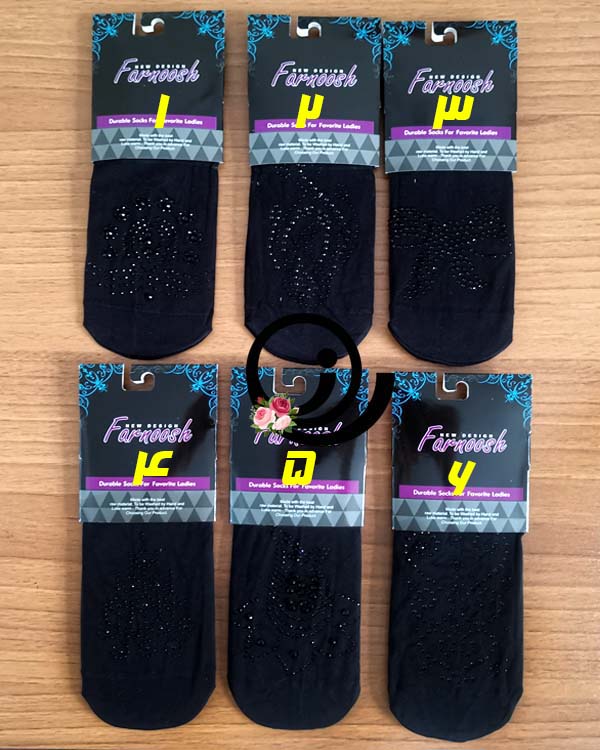 جوراب زنانه مشکی پنتی ضخیم نگینی ساقدار - Image 2