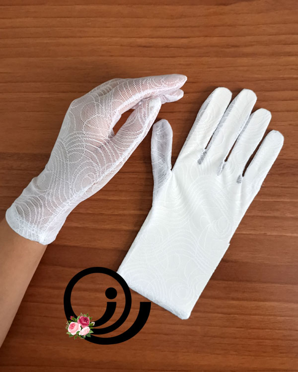 دستکش توری سفید زنانه