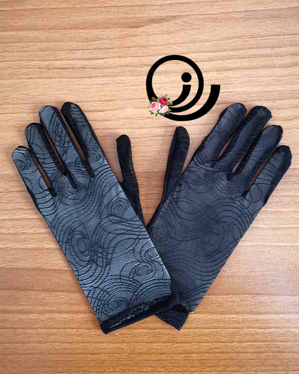 دستکش توری مشکی زنانه - Image 2