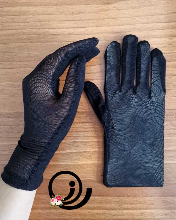 دستکش توری مشکی زنانه