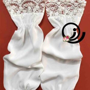 ساق دست پرنسسی عروس توری گیپوری شیری