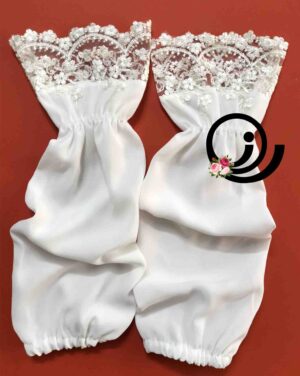 ساق دست پرنسسی عروس توری گیپوری شیری