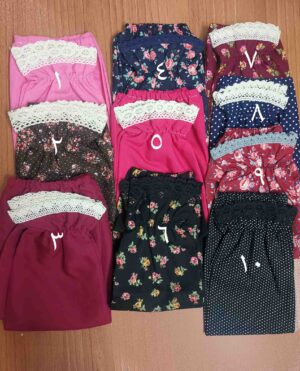 ساق دست چیندار رنگی با نوار کتان کرم، سایز 1