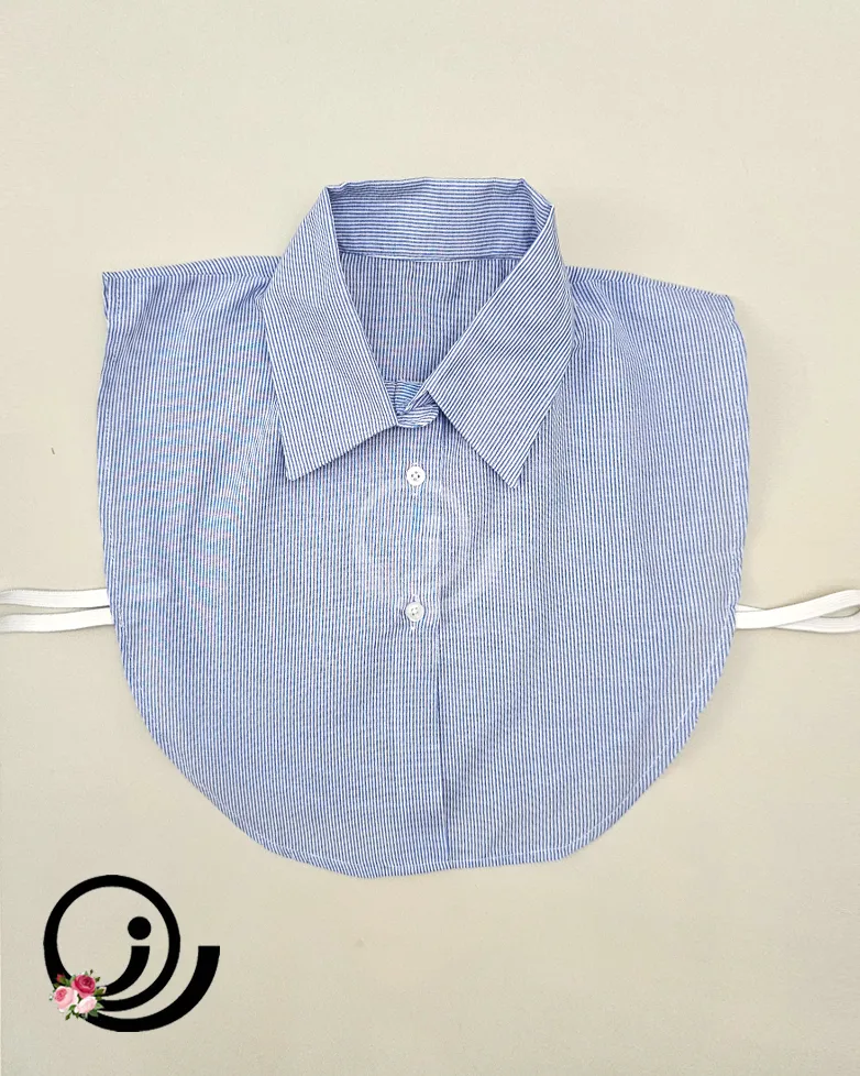 یقه حجاب راه راه آبی