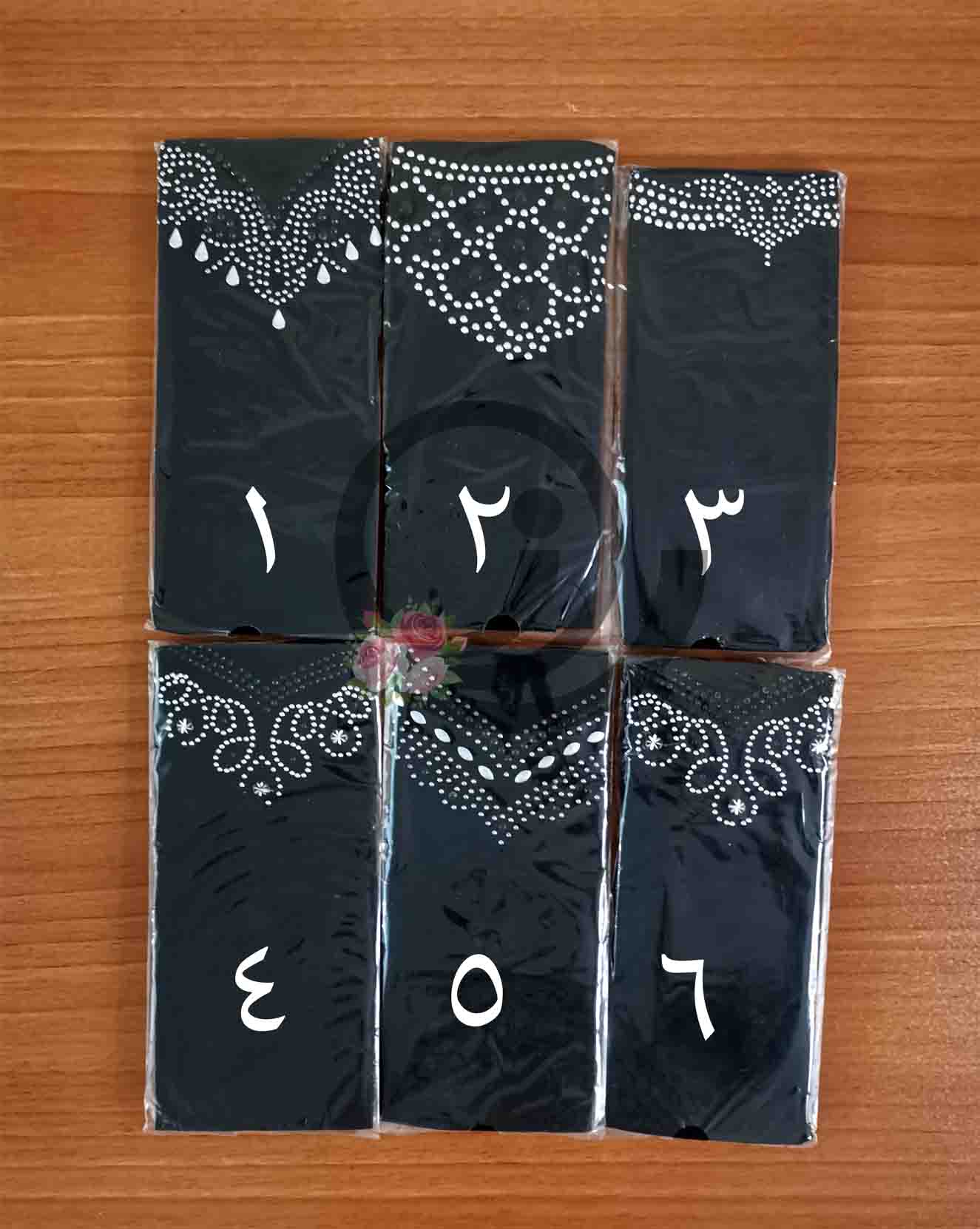 یقه حجاب نگینی ریون مشکی - Image 3