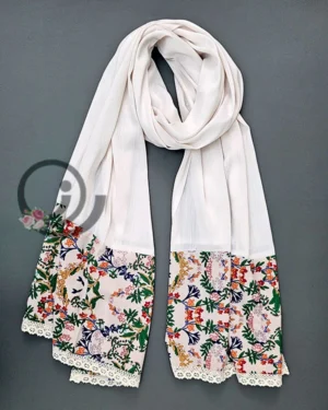 شال پنکیکی با حاشیه گلدار