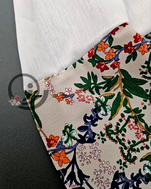 شال پنکیکی با حاشیه گلدار