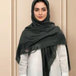 روسری نخی سبز تیره