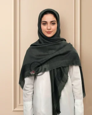 روسری نخی سبز تیره
