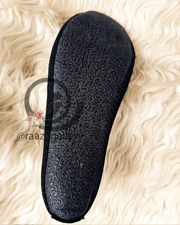 زیره مشبک پاپوش مشکی نگینی